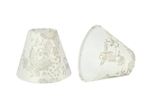 # 32124-X Small Hardback Empire Shape Chandelier Clip-On Lamp Shade Set of 2, 5, 6,and 9, Transitional Design in Off White, 6" bottom width (3" x 6" x 5")