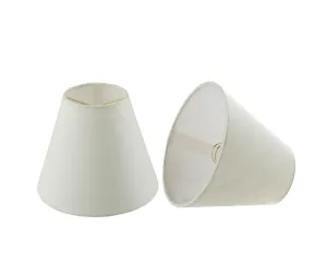 # 32128-X Small Hardback Empire Shape Chandelier Clip-On Lamp Shade Set of 2, 5, 6, and 9, Transitional Design in White, 6" bottom width (3" x 6" x 5")