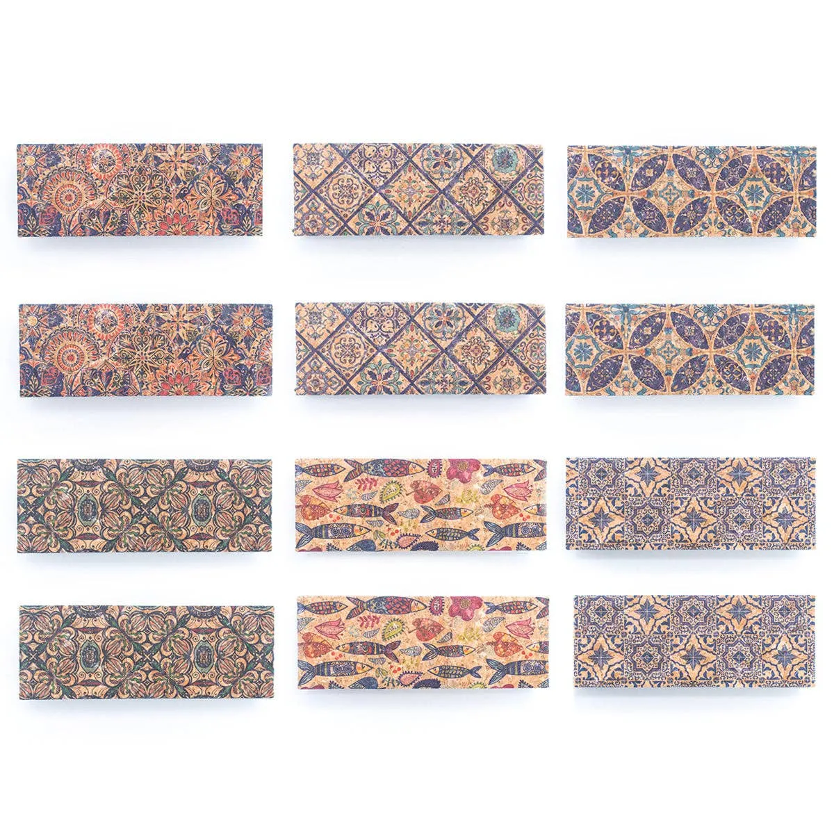 12units Naturally Printed Foldable Rectangular Eyeglass Case L-903