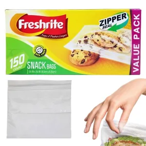 150 Resealable Zip Seal Sandwich Bags Snacks School Lunch Food Storage BPA Free