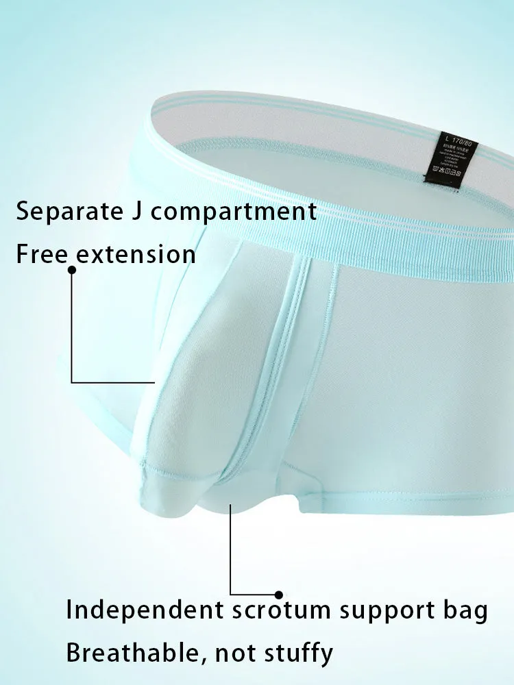 3 Pack Men's Mid-Rise Separation Breathable Elastic Trunks
