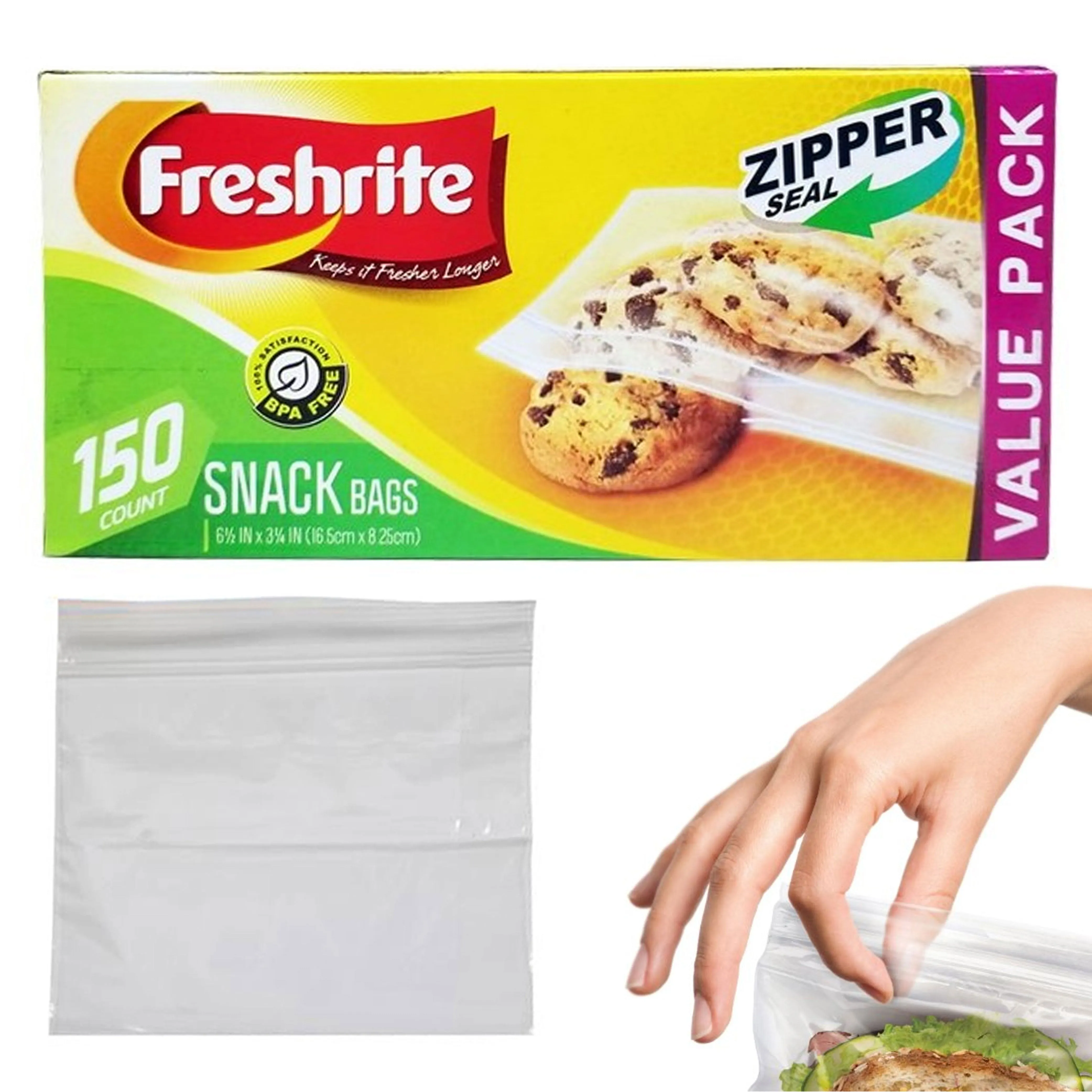 300 Zipper Seal Sandwich Snacks Bags Lunch School Food Storage BPA Free Kitchen