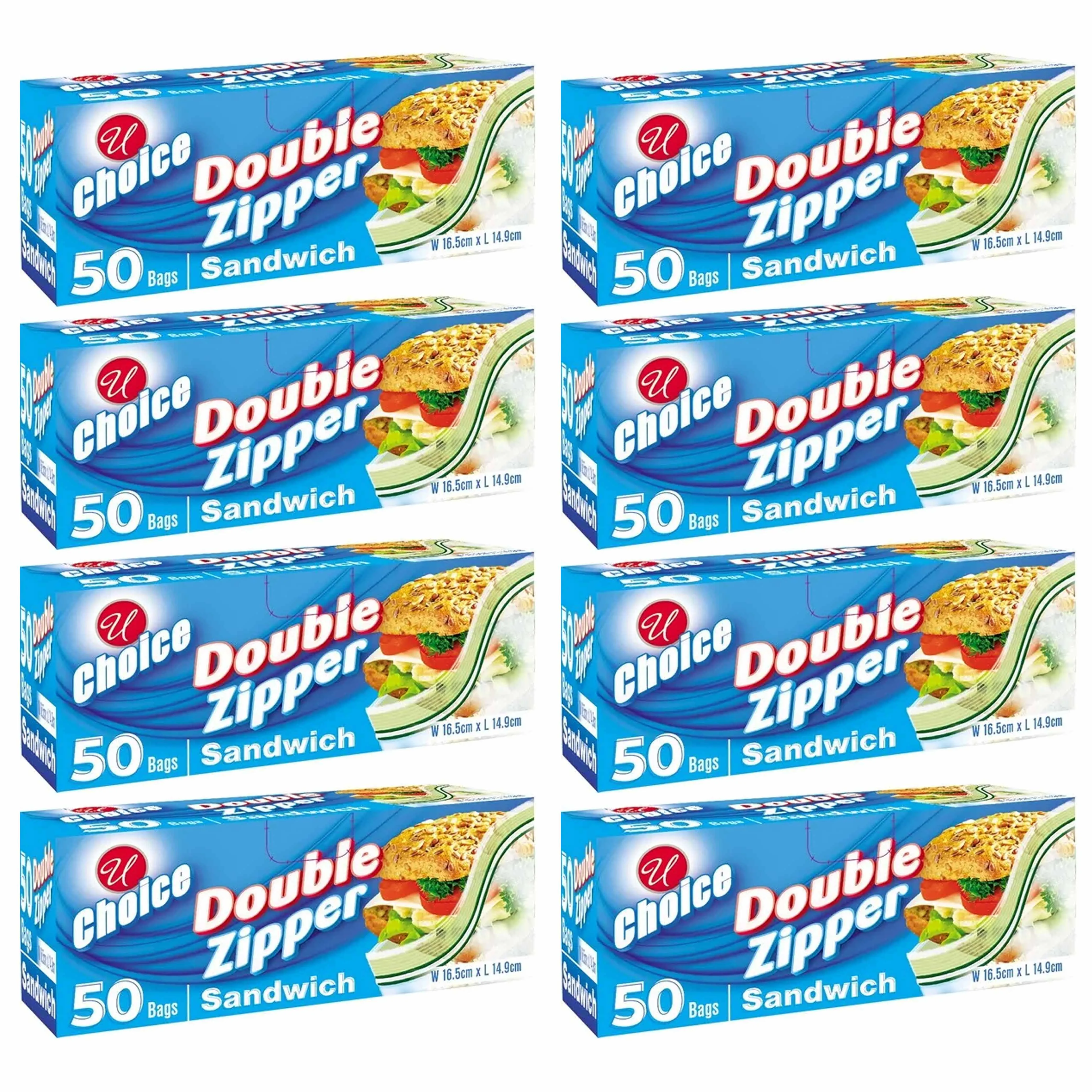 400 Ct Food Storage Bags Double Zipper Sandwich Snack Zip Seal Lock Poly Baggies