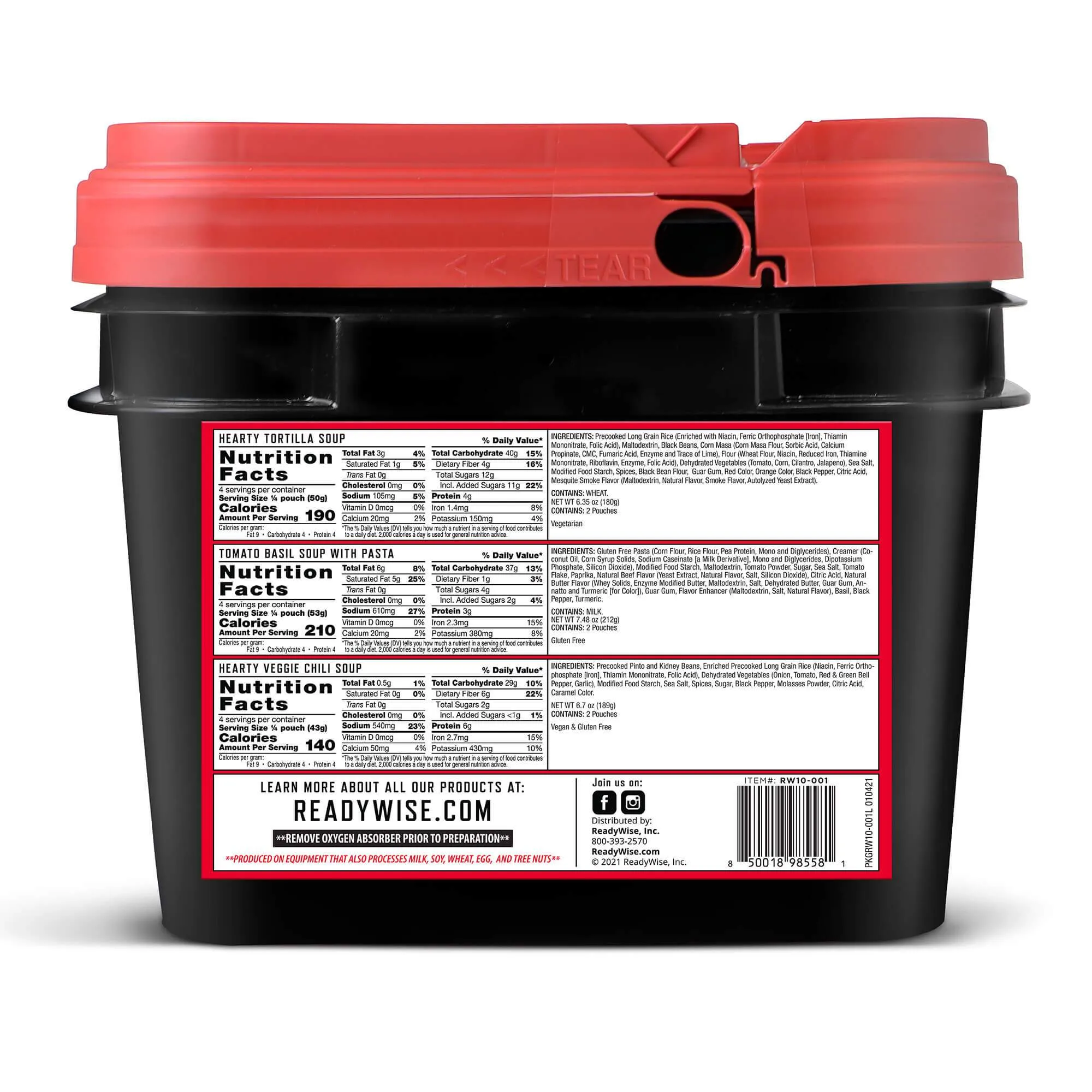 48 Servings Emergency Soup Bucket