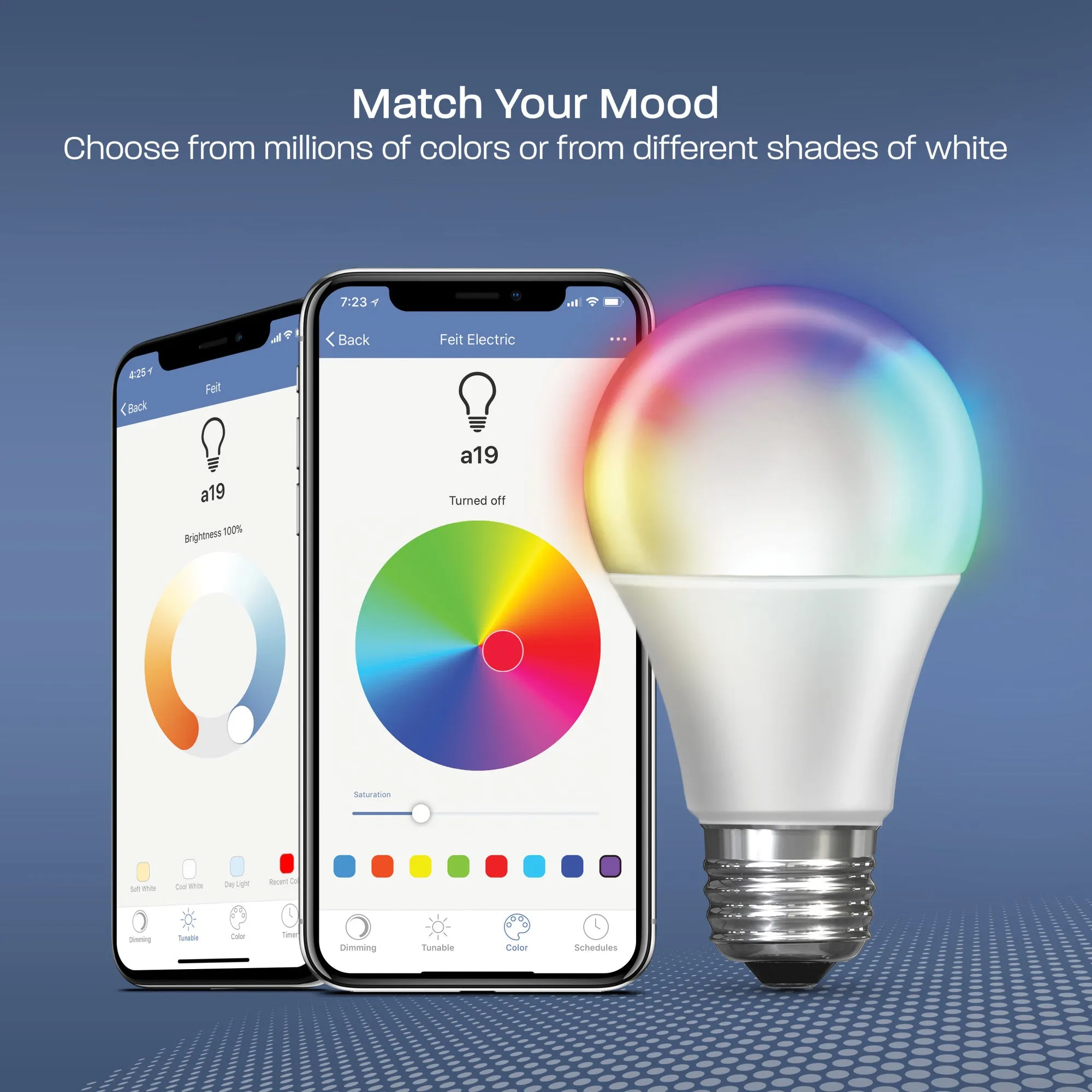 9W (60W Replacement) Color Changing A19 Dimmable Alexa Google Smart Bulb (12 3-Packs)