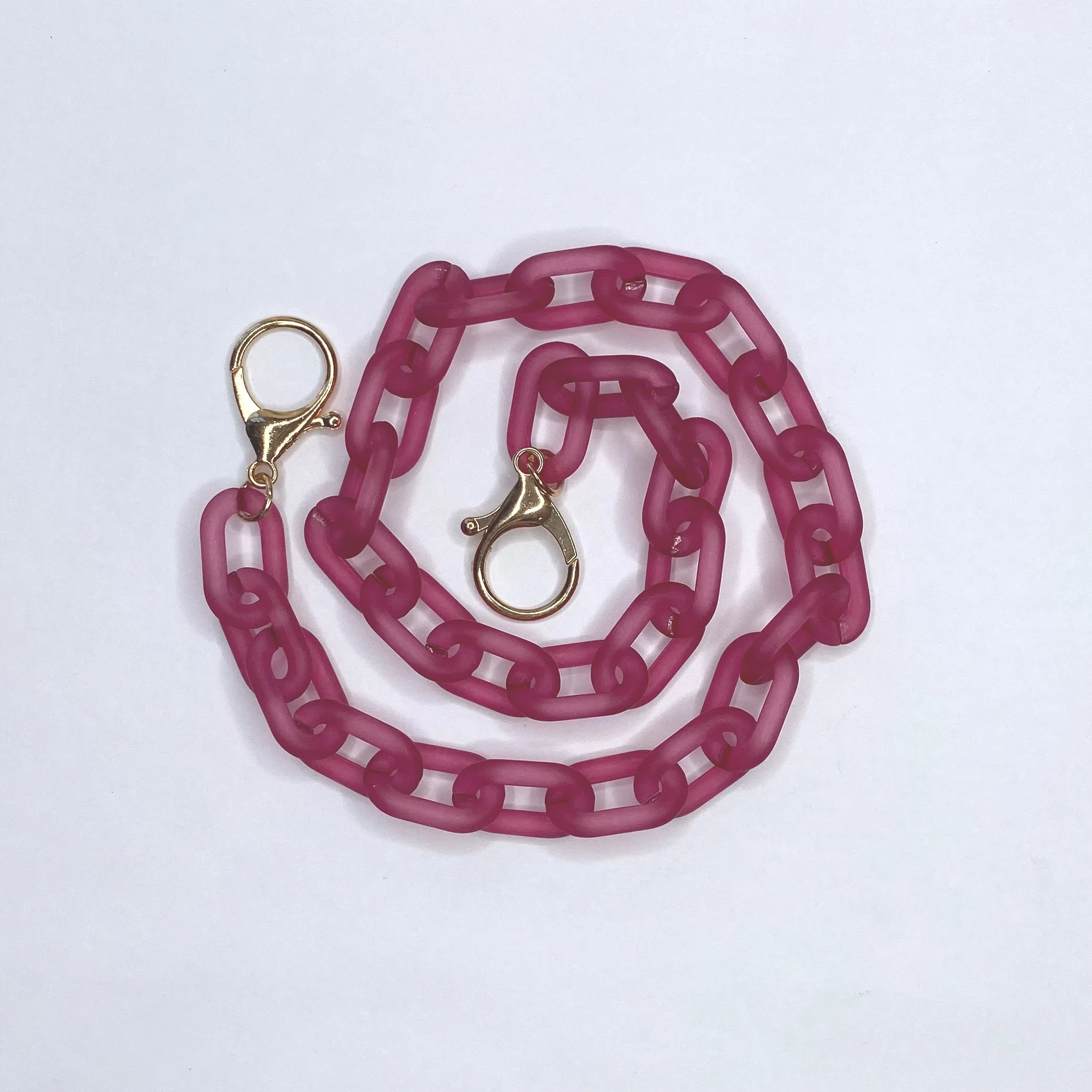 Aiden Convertible Matte Raspberry Curb Chain Bag Strap