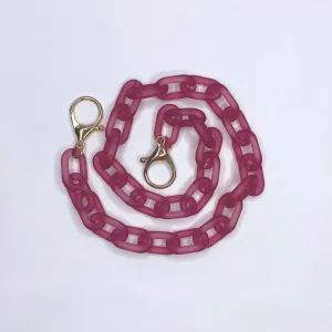 Aiden Convertible Matte Raspberry Curb Chain Bag Strap