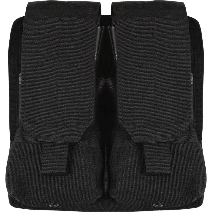 Black - Tactical MOLLE Double 9MM Pistol Mag Pouch & Inserts
