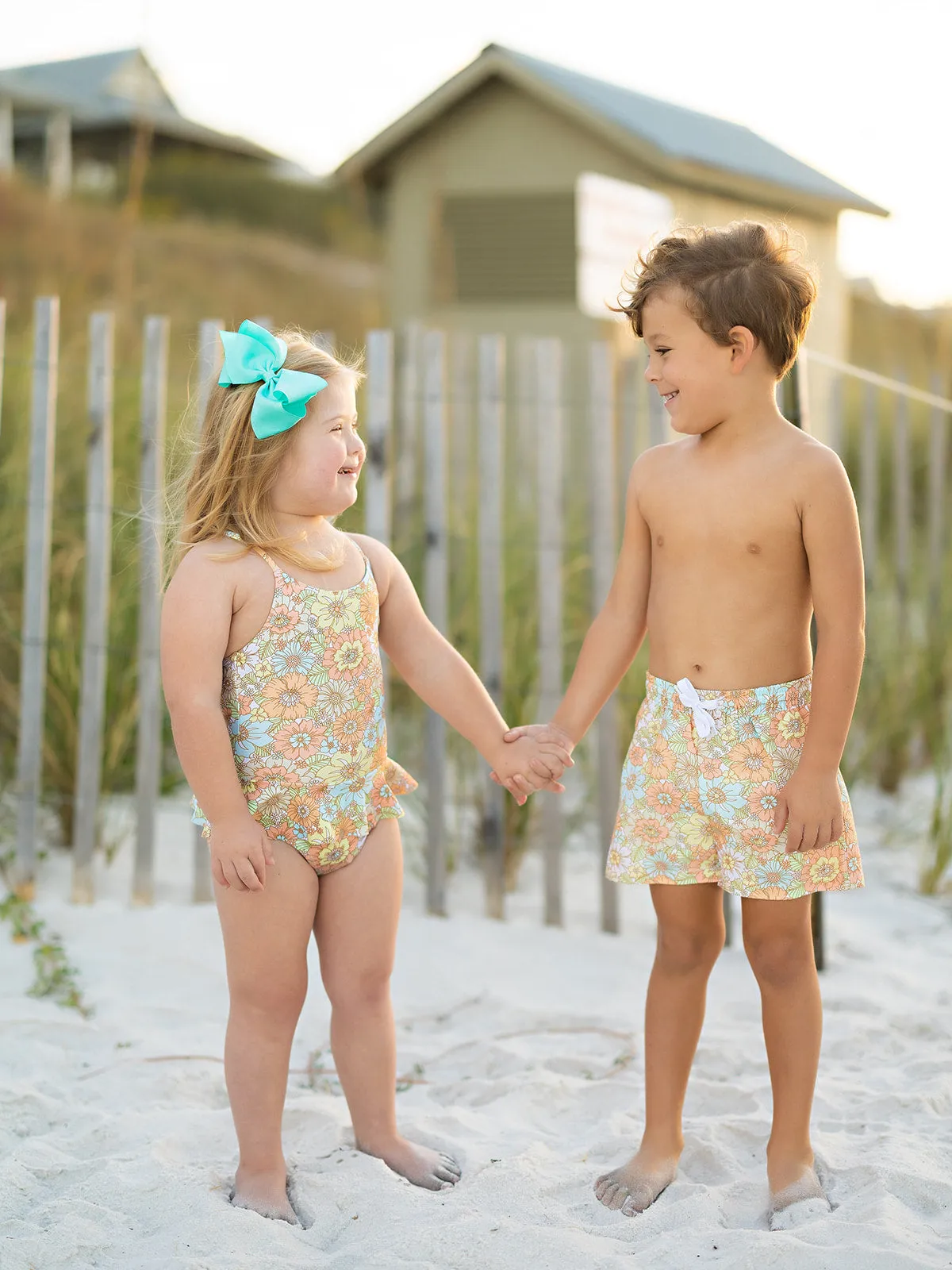 Boho Floral Boys Trunks