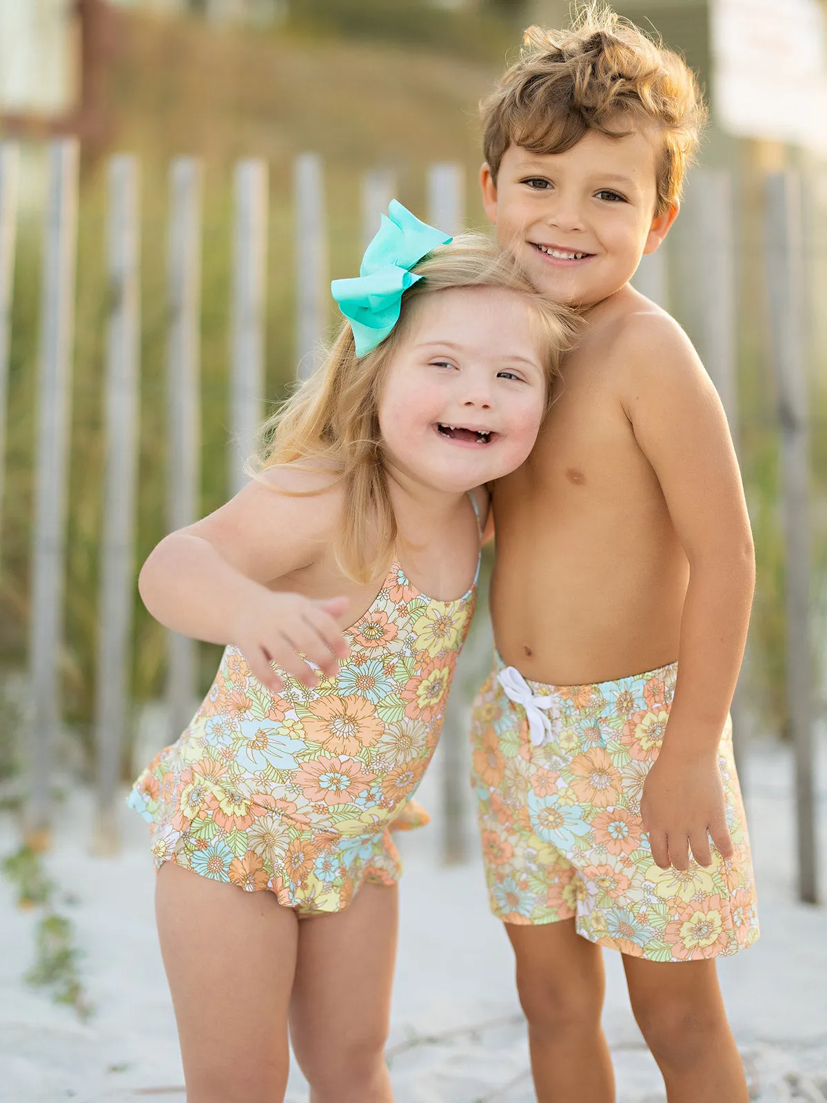 Boho Floral Boys Trunks