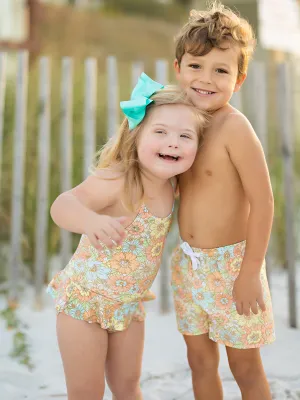 Boho Floral Boys Trunks