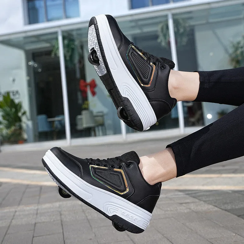 Boys And Girls Fashion Sports Two-wheeled Storm Shoes