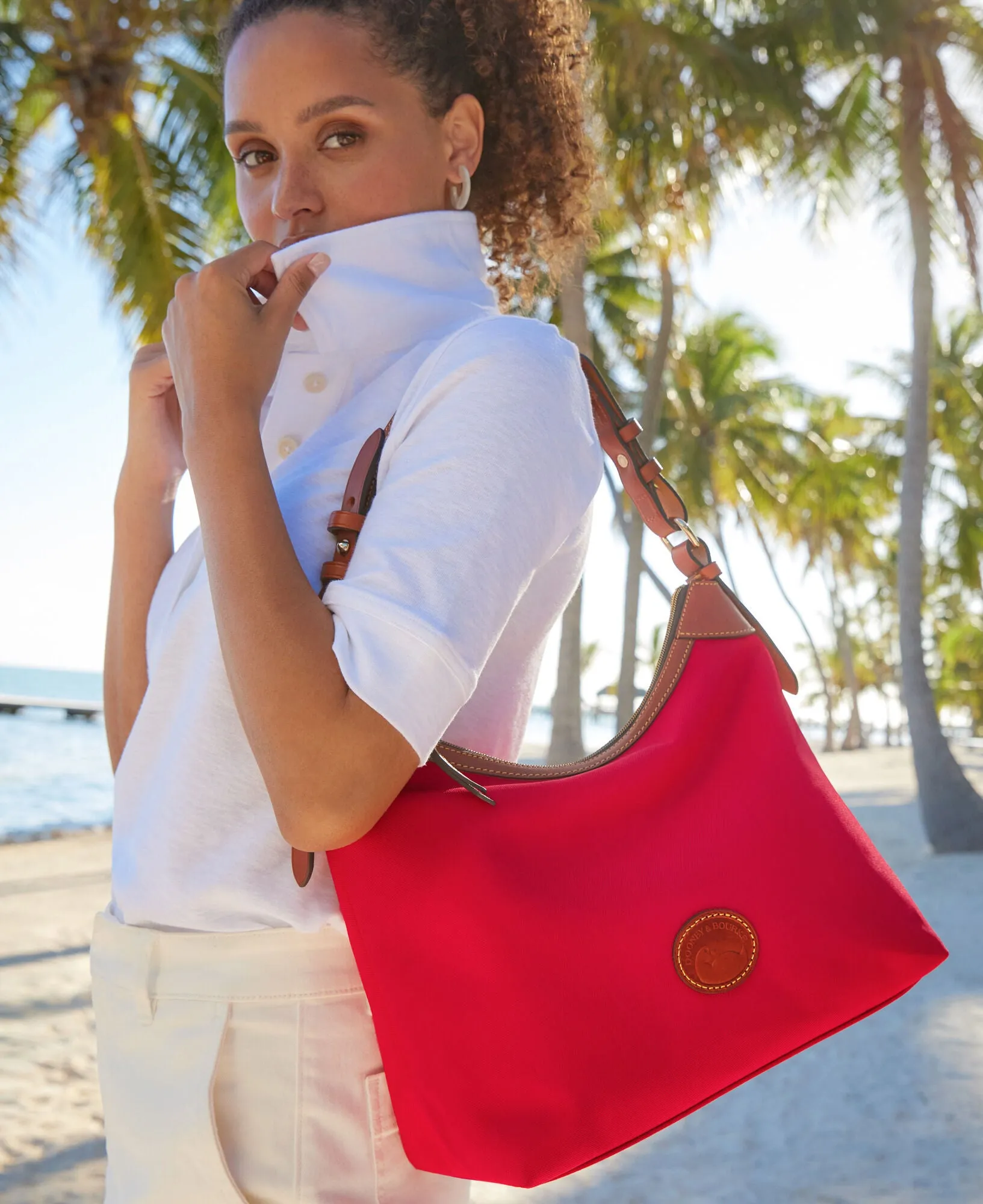 Dooney & Bourke Nylon Large Erica Bag, red