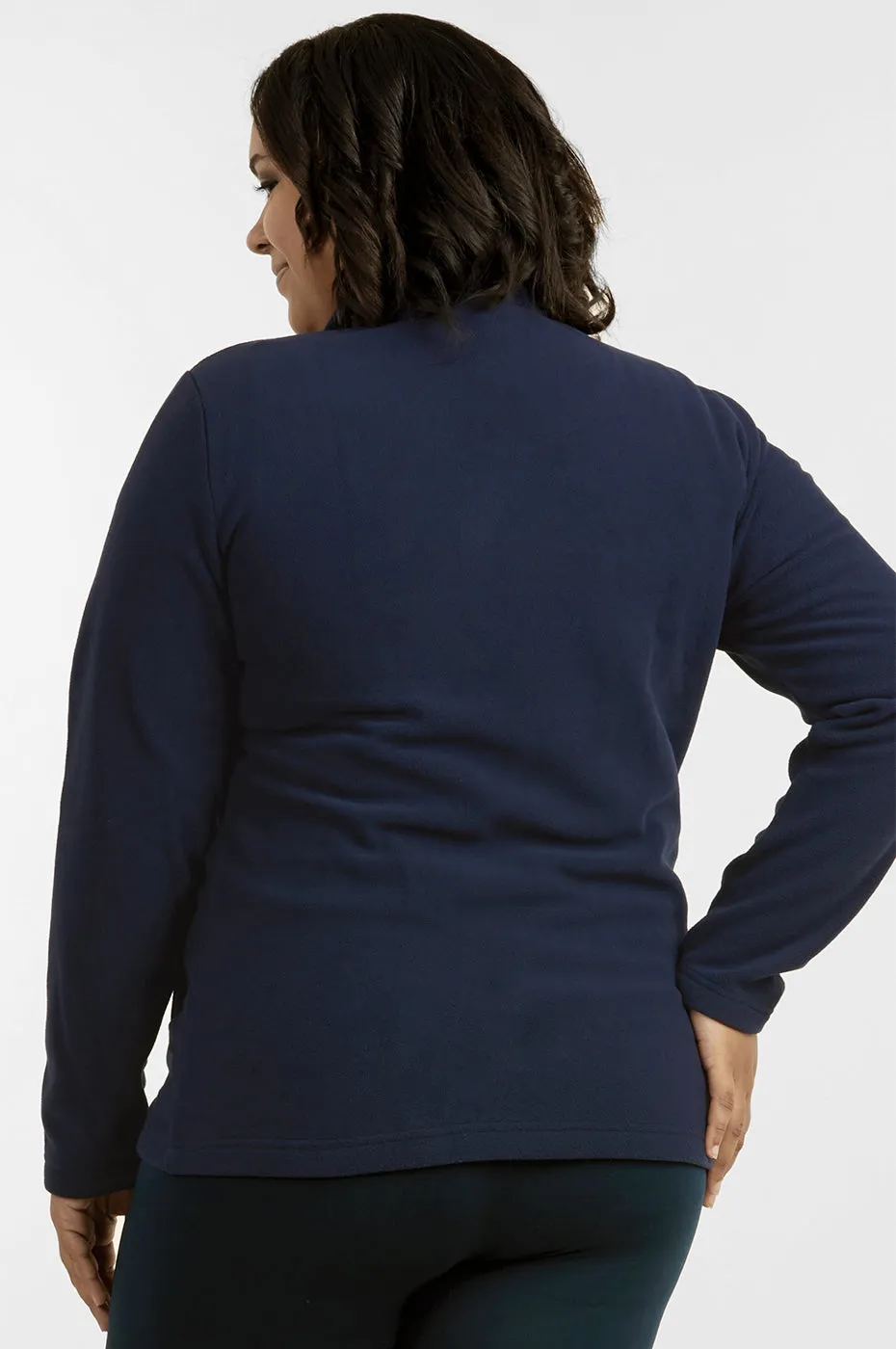 ET TU LADIES POLAR FLEECE JACKET PLUS SIZE (LPF200XE_NVY)