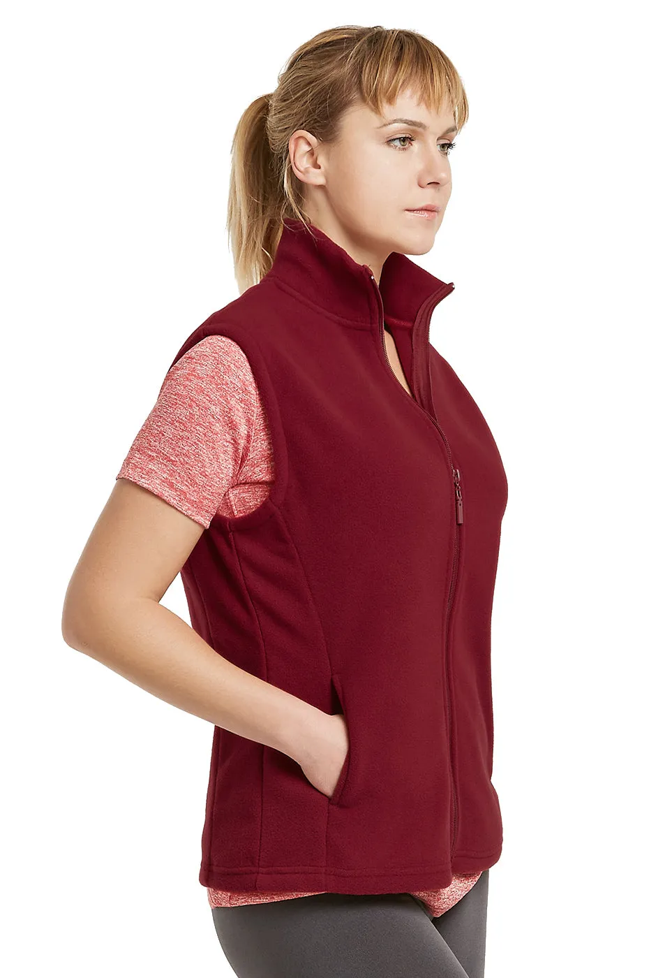 ET TU LADIES POLAR FLEECE VEST (LPF100E_BURG)