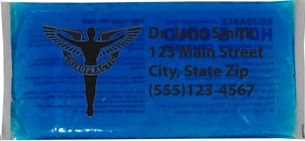 FREE Personalized Reusable Hot/Cold Gel Pack, 4" x 9" - (Pack of 24)