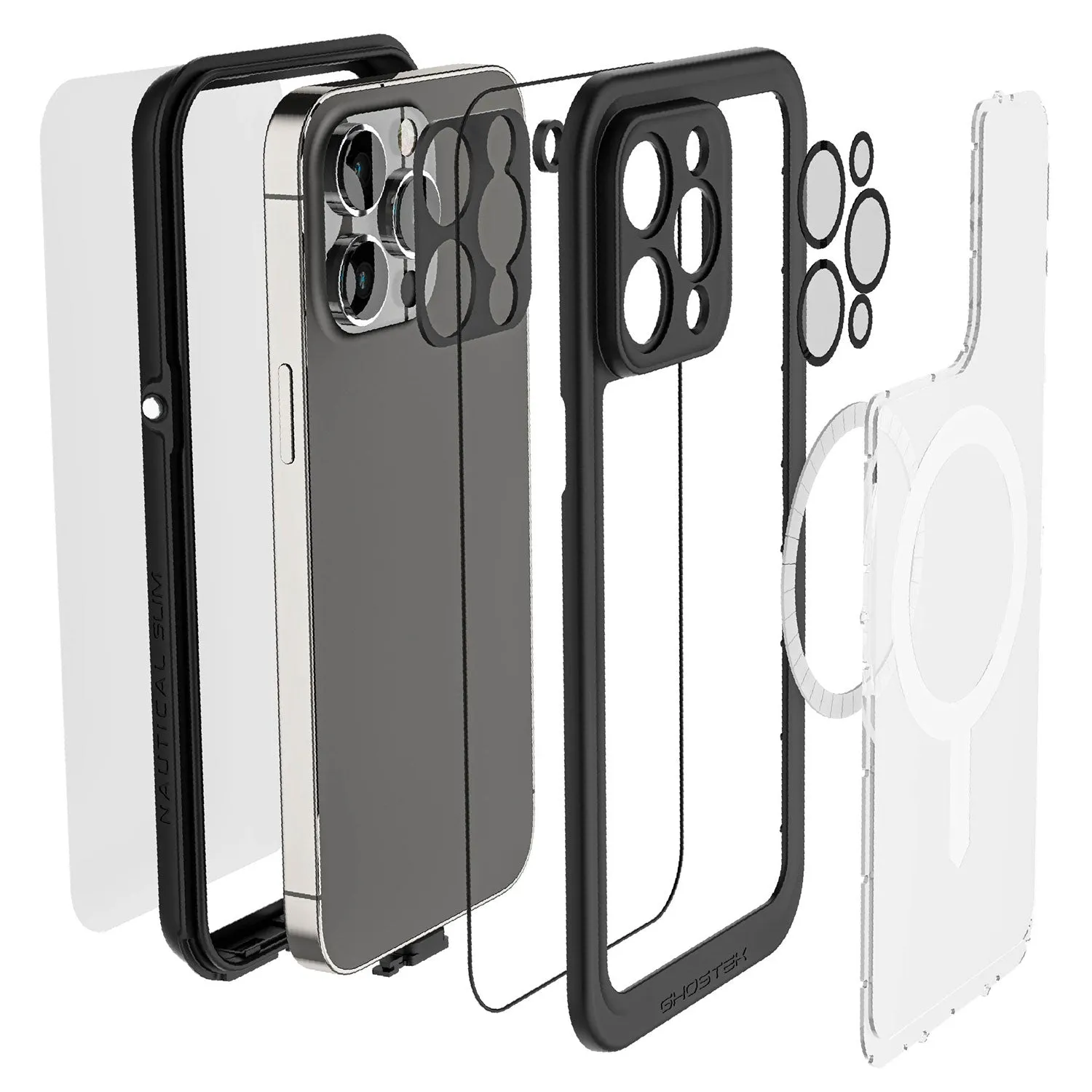 Ghostek iPhone 14 Pro Max Case Nautical Slim Waterproof w/ Magsafe Clear