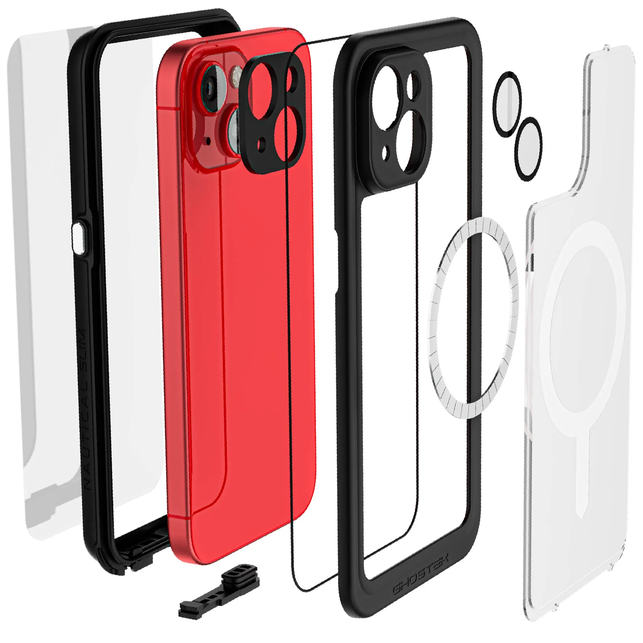 Ghostek iPhone 15 Case Nautical Slim Waterproof w/ Magsafe Clear
