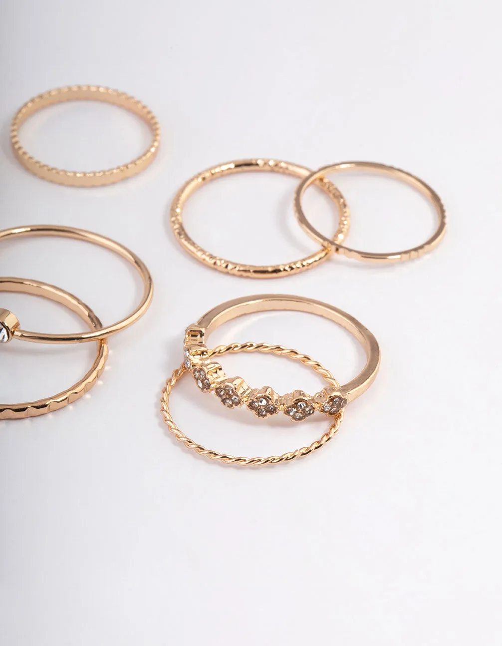 Gold Dainty Clover Ring Pack