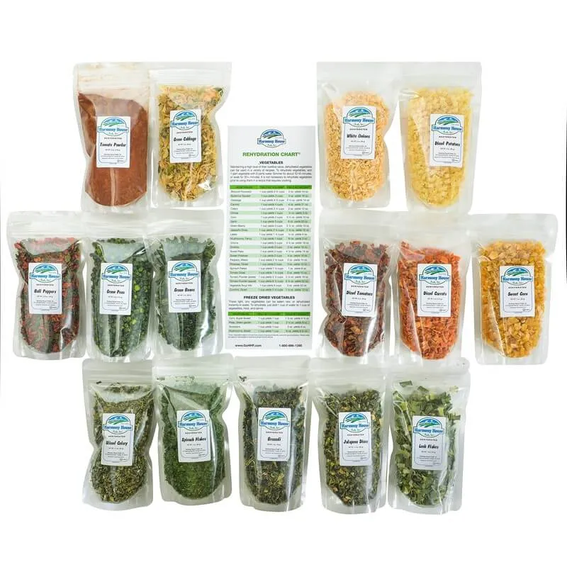 Harmony House Vegetable Sampler (15 Zip Pouches)