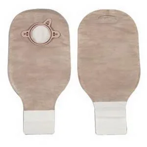 Hollister New Image Two-Piece Drainable Pouch, 2-3/4" Flange, Filter, 12" L, Integrated Closure, Beige