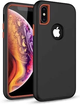 iPhone XS Defender Rugged Case - Black/Red