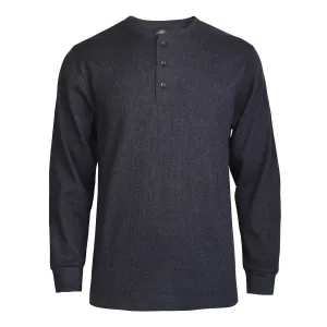 KNOCKER MEN'S WAFFLE-KNIT THERMAL HENLEY SHIRT (MHS100_CH/GR)
