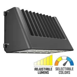 LED Cutoff Wall Pack With Photocell, 40 Watts Adjustable, 5400 Lumens, 30K/40K/50K, 120-277V