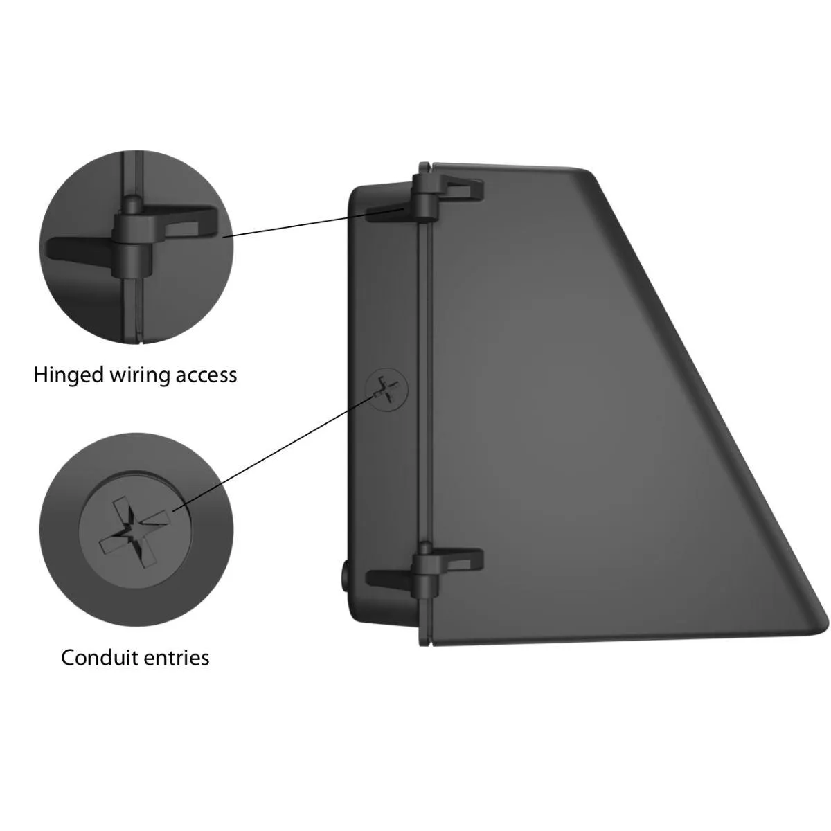 LED Cutoff Wall Pack With Photocell, 40 Watts Adjustable, 5400 Lumens, 30K/40K/50K, 120-277V