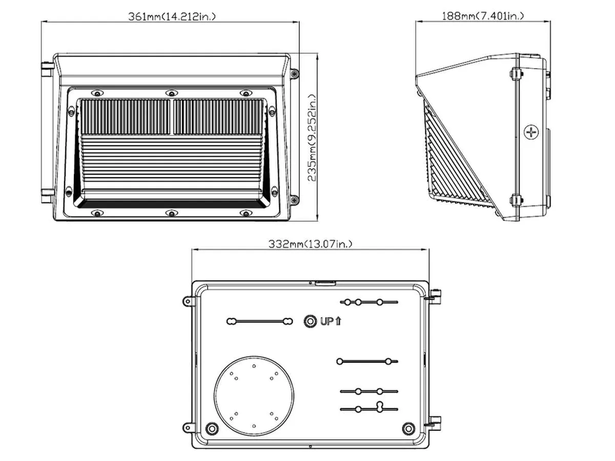 LED Wall Pack, 40 Watts, 5100 Lumens, 5000K, 120-277V