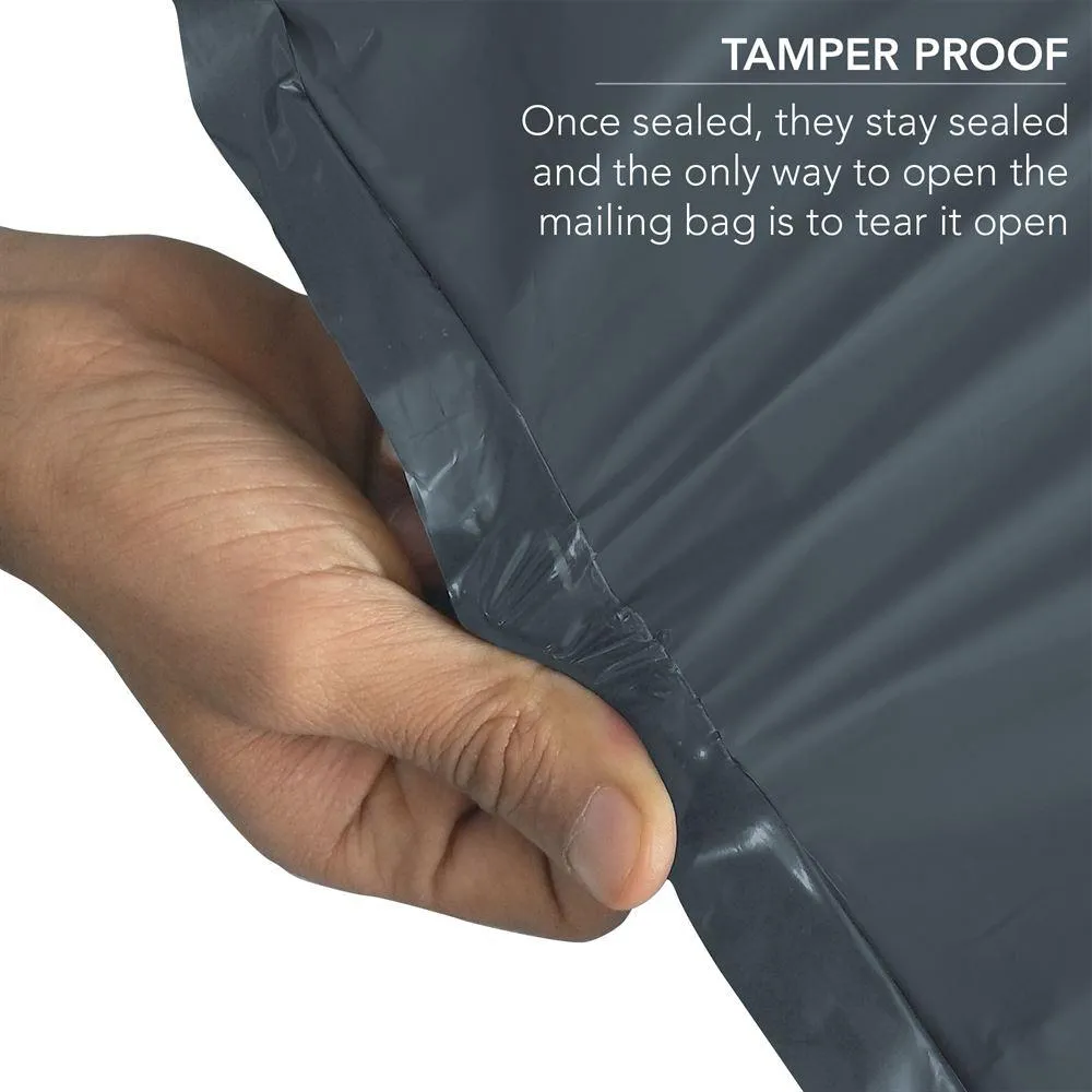 Mailing Bags, 10" x 14" (254mm to 356mm), Grey Plastic Poly Self Seal Bag
