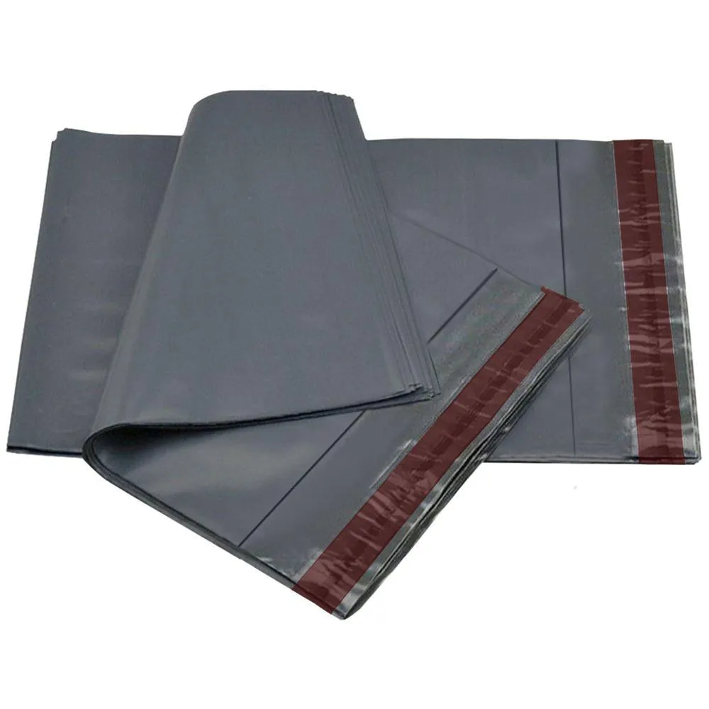 Mailing Bags, 10" x 14" (254mm to 356mm), Grey Plastic Poly Self Seal Bag