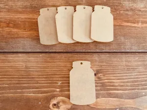 Mason Jar Acrylic Keychain Blanks - Set of 5 2.5" Diameter
