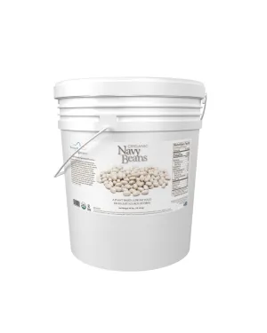 Mountain High Organics - Certified Organic Navy Beans 6 Gallon/40lb Bucket
