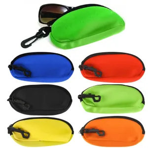 NEOPRENE FLOATING ZIPPERED EYEGLASS SUNGLASS POUCH CASE w/ CLIP HOOK NEOPRENE FLOATING ZIPPERED EYEGLASS SUNGLASS POUCH CASE w/ CLIP HOOK
