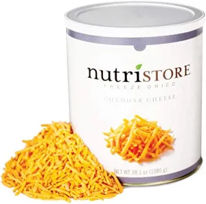 Nutristore Freeze-Dried Cheddar Cheese Shredded #10 Can - 40 Servings