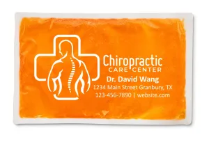 PERSONALIZED Reusable Cloth-Backed Hot/Cold Gel Pack, 6" x 10" - Orange