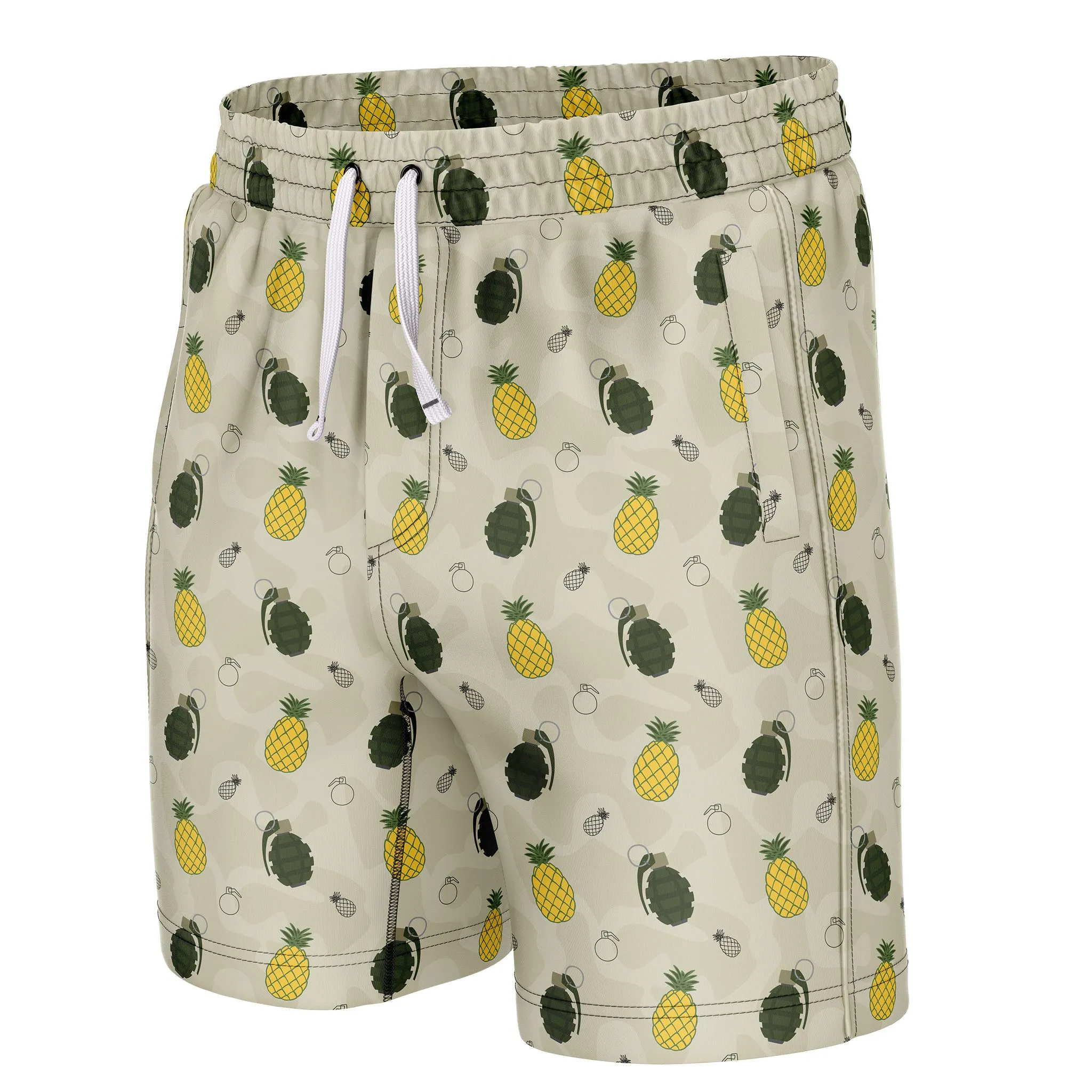 Pineapples and Grenades Swim Trunks
