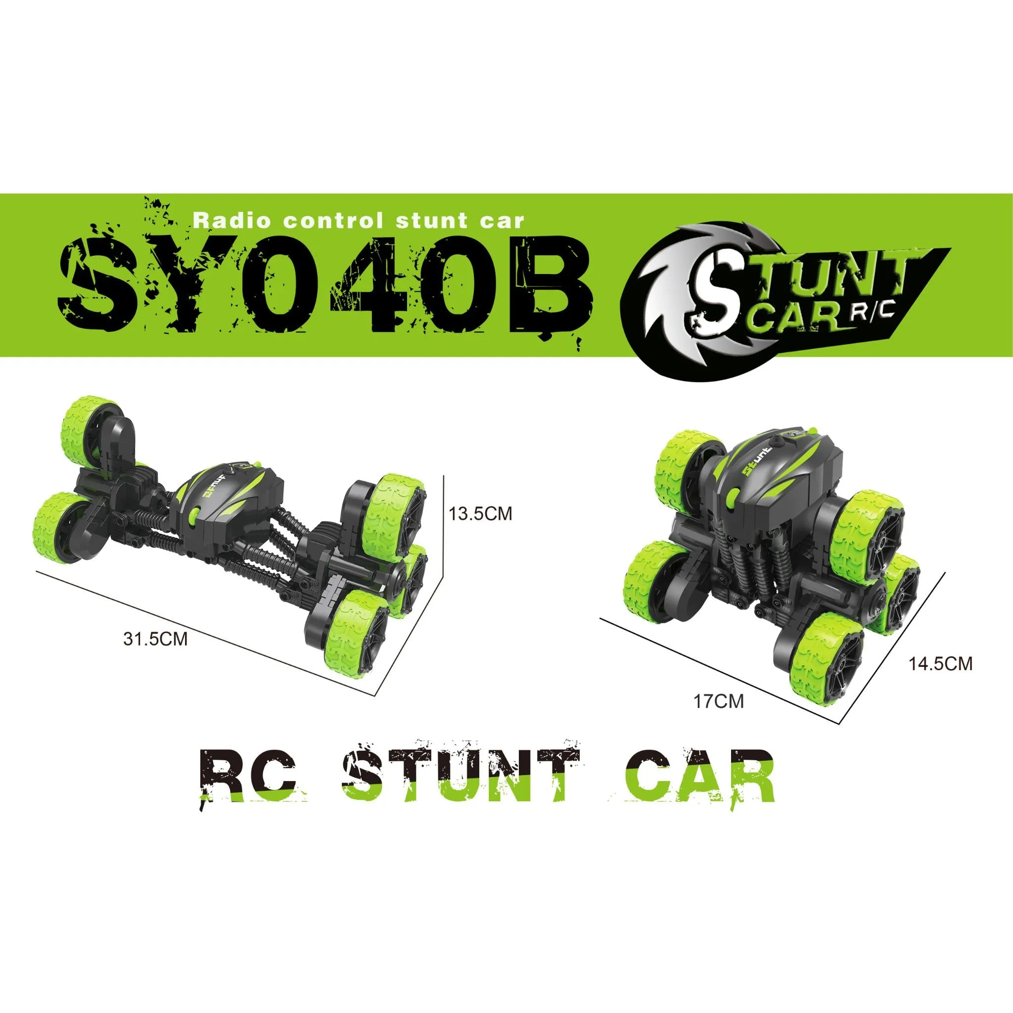 REMOTE CONTROL TELESCOPIC DEFORMATION STUNT CAR 6 WHEELS 2.4G