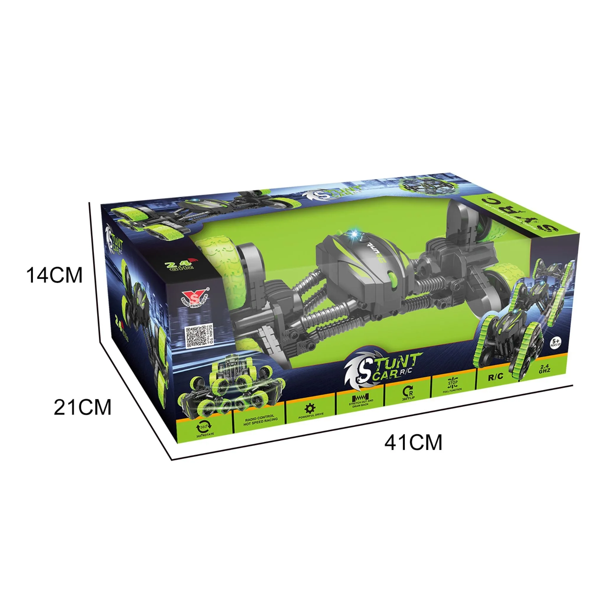 REMOTE CONTROL TELESCOPIC DEFORMATION STUNT CAR 6 WHEELS 2.4G