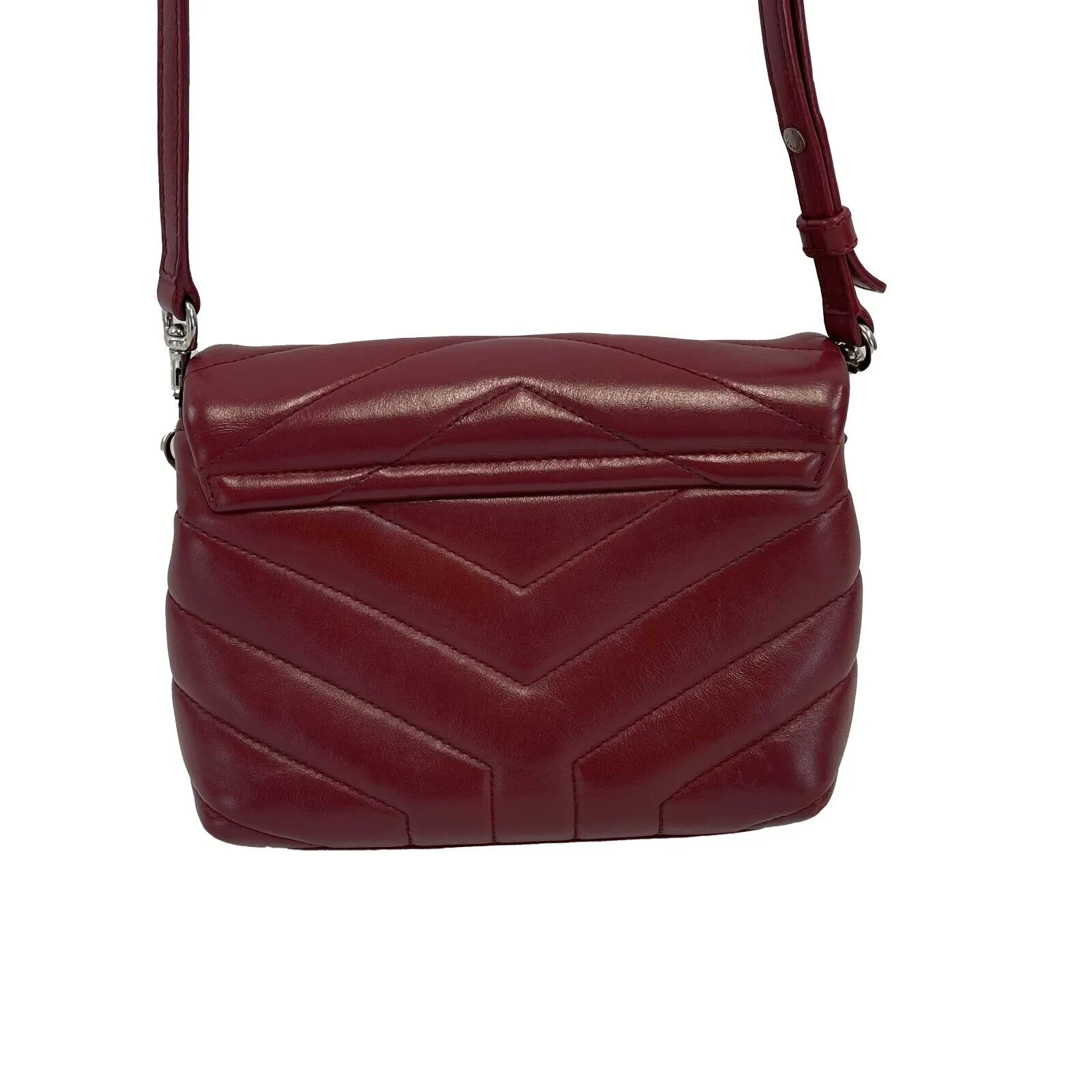 Saint Laurent LouLou Toy Strap Bag in Quilted Y Leather Red Cranberry Crossbody