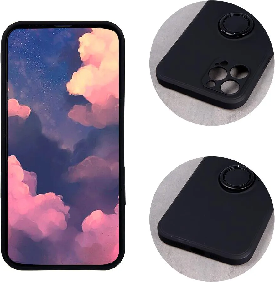 Samsung Galaxy A53 5G Finger Grip Protective Silicon Cover - Black