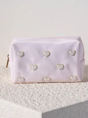 Shiraleah Hearts Zip Pouch, Blush