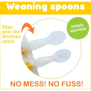 Sinchies 2 Reusable Baby Food Weaning Pouch Spoons