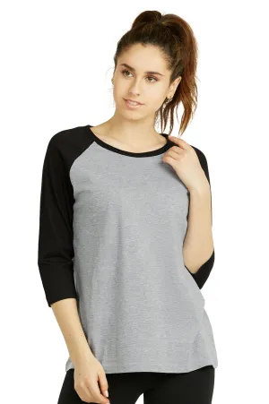 SOFRA LADIES BASEBALL TEE (LBT001_LT.H/BK)
