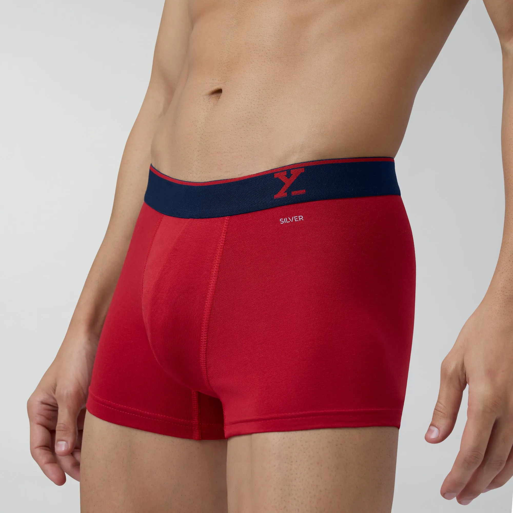 Traq Silver Cotton Trunks Rio Red