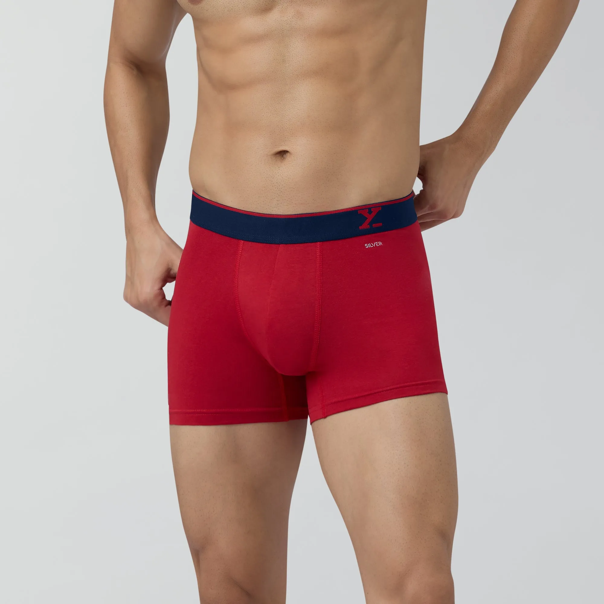 Traq Silver Cotton Trunks Rio Red