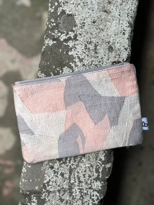 Upcycled Peach Chindi Flat Pouch