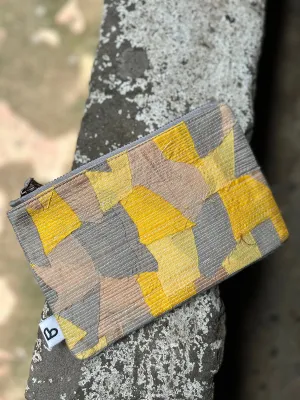 Upcycled Yellow Chindi Flat Pouch
