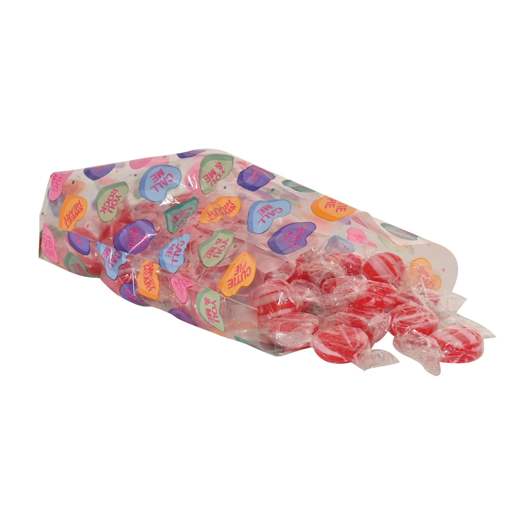 Valentine's Day Candy Heart Cello Bags (12 Packages)
